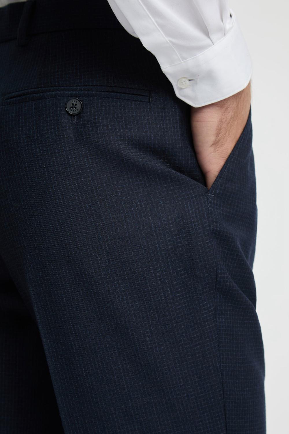 Ted Baker CANISTS - Grid Check Regular Fit Suit Men Trousers Navy | UAE  51364-OPHX