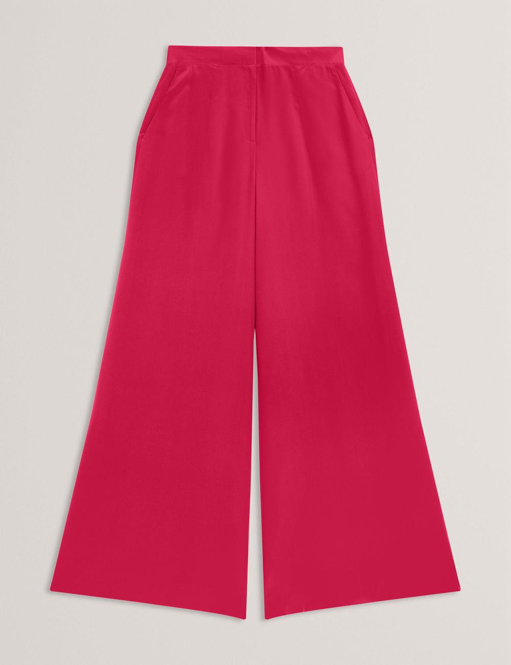 Ted Baker CARLOET - Silk Wide Leg Tailored Women Trousers Fuchsia | UAE  29608-JAHB