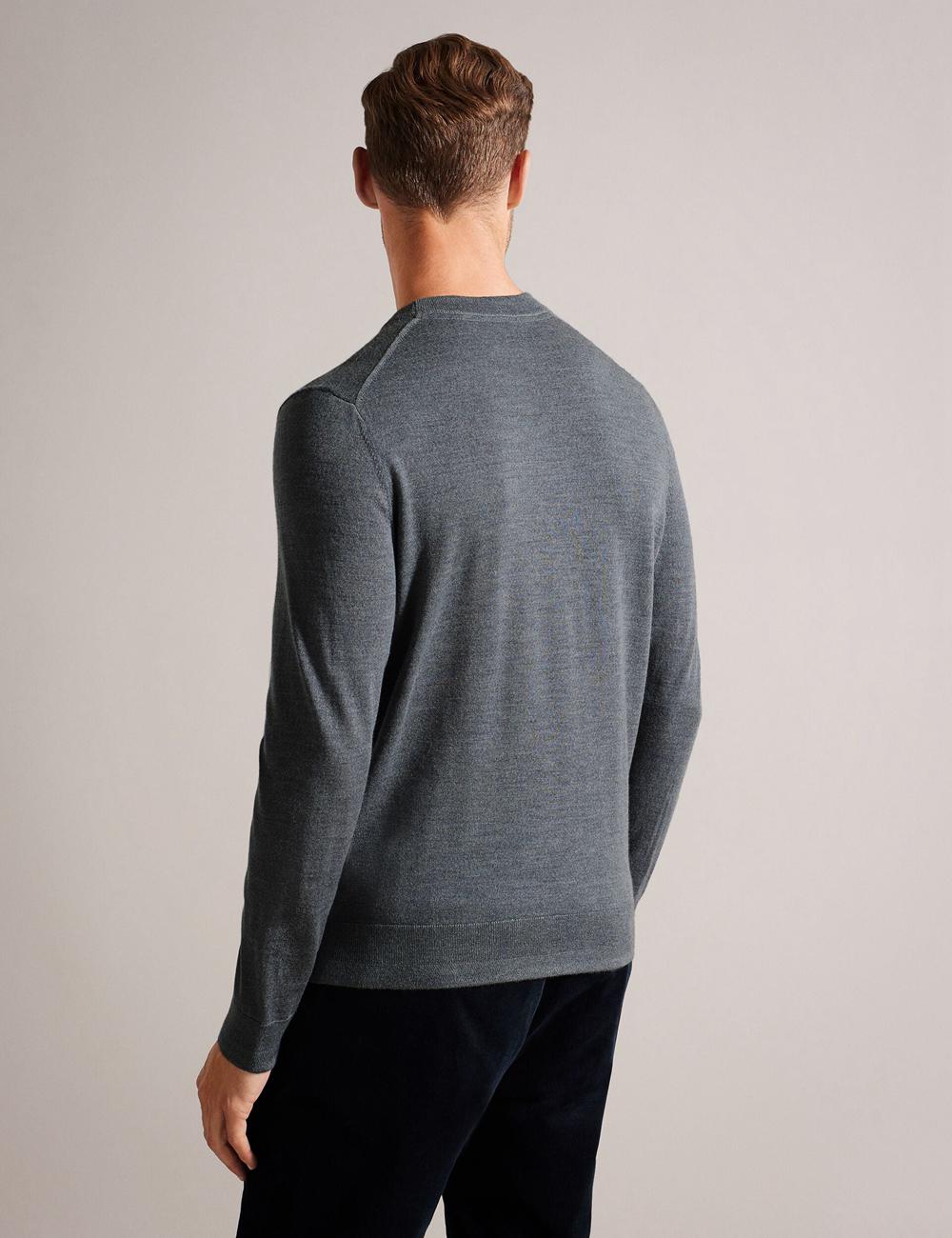 Ted Baker CARNBY - Pure Wool Crew Neck Men Jumpers Charcoal | UAE  68031-ACRV