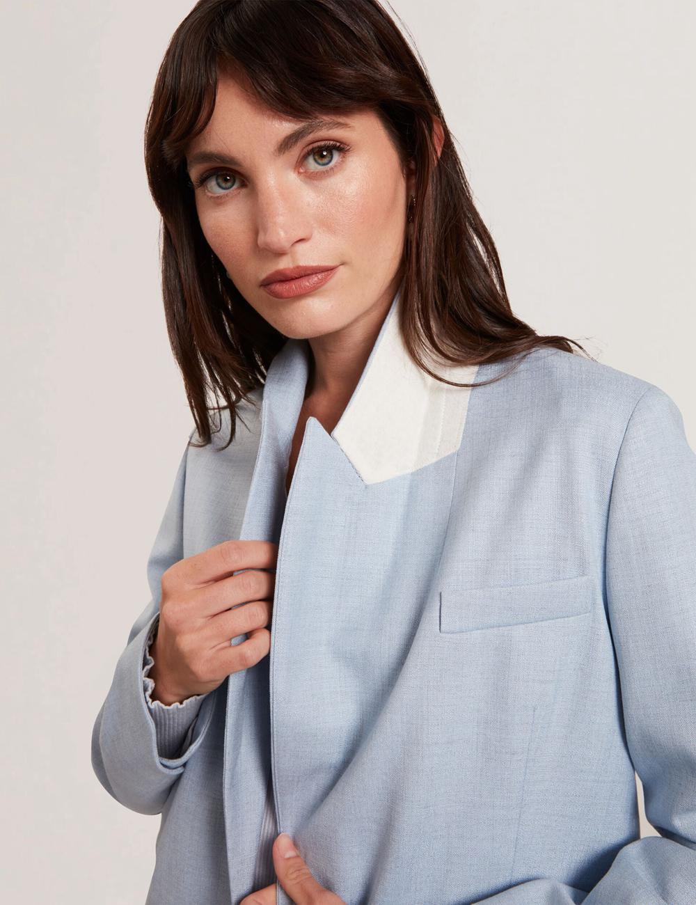 Ted Baker CARNI - Relaxed Tailored Single Breasted Women Blazers Blue | UAE  29451-HLSY
