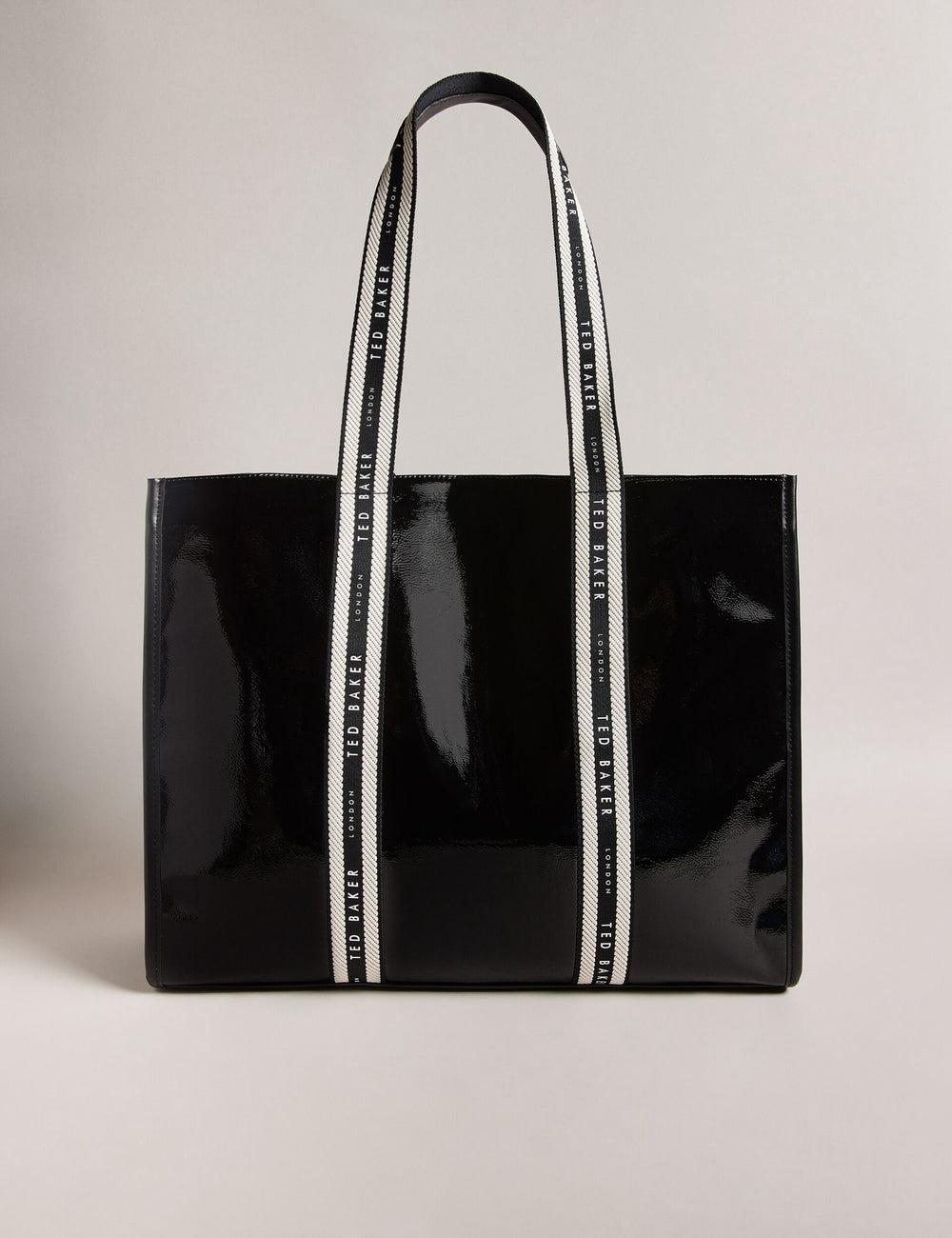 Ted Baker CELINIE - Branded Webbing Faux Leather Women Tote Bags Black | UAE  45279-HTLV
