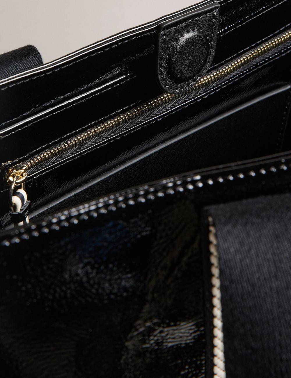 Ted Baker CELINIE - Branded Webbing Faux Leather Women Tote Bags Black | UAE  45279-HTLV