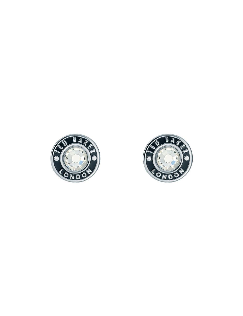 Ted Baker CHERELLE - Branded Crystal Button Stud Women Earrings Silver | UAE  23845-CQZE