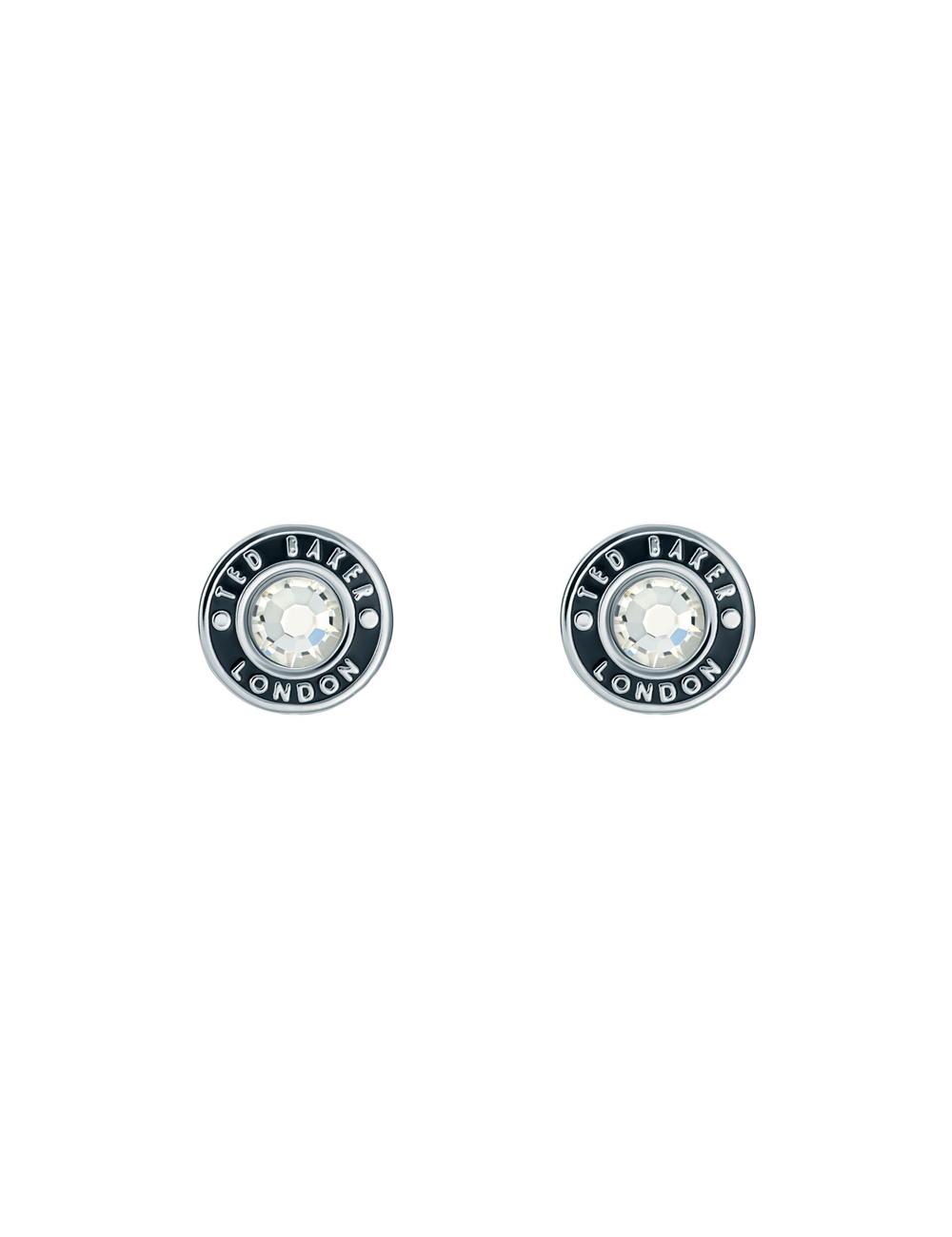 Ted Baker CHERELLE - Branded Crystal Button Stud Women Earrings Silver | UAE  23845-CQZE