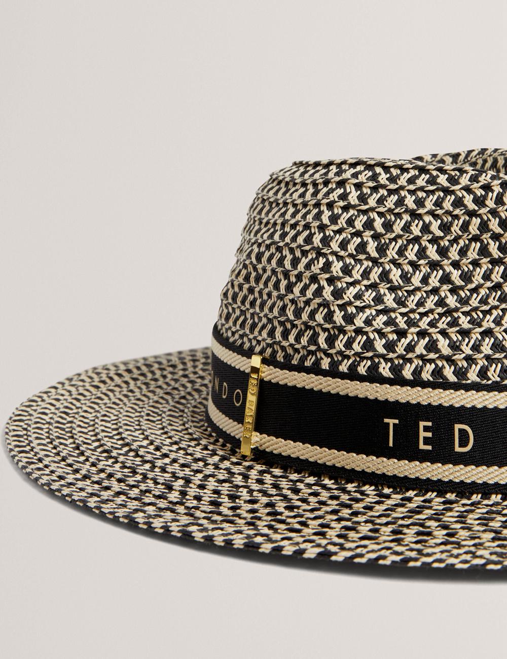 Ted Baker CLARIES - Mixed Weave Straw Women Fedora Hats Natural | UAE  12743-GCLV