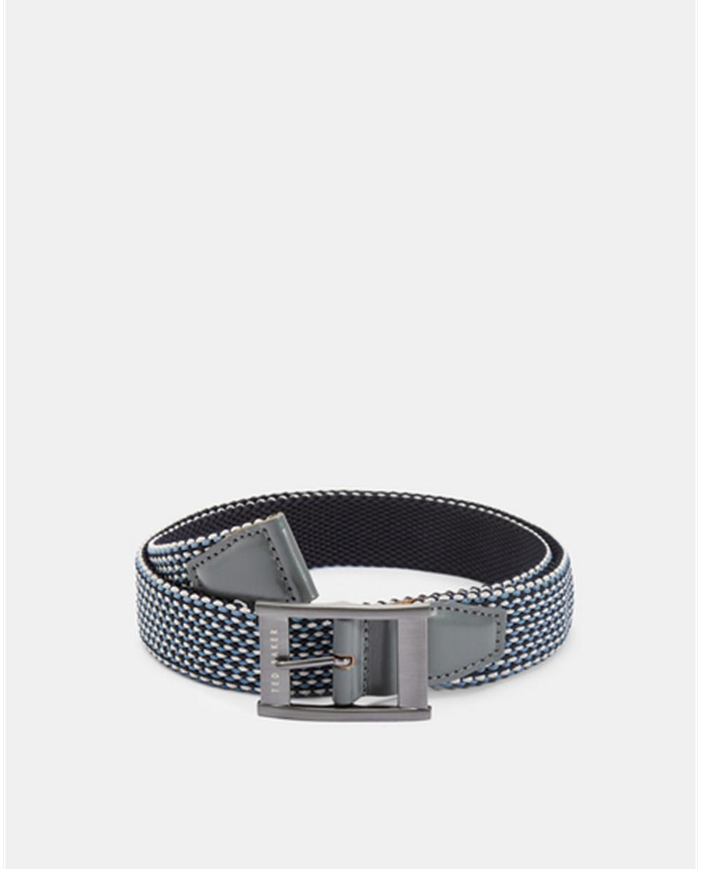 Ted Baker COLUMM - Reversible Woven Stretch Elasticated Men Belts Navy | UAE  93705-HUPJ