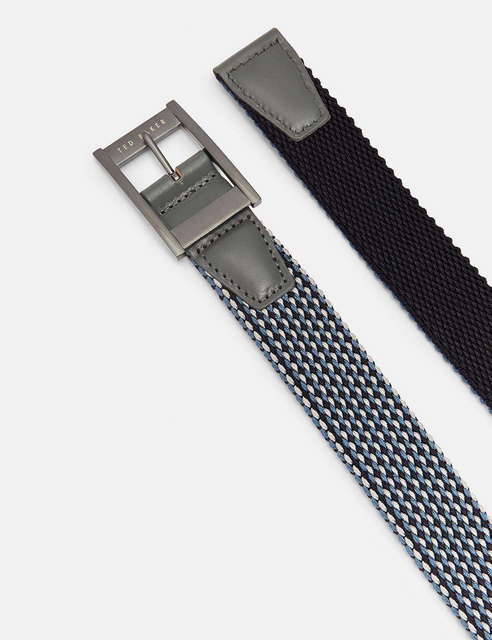 Ted Baker COLUMM - Reversible Woven Stretch Elasticated Men Belts Navy | UAE  93705-HUPJ