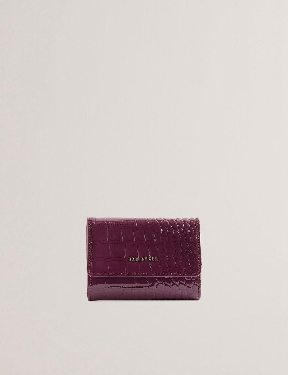 Ted Baker CONILYA - Croc Texture Fold Over Coin Women Purses Maroon | UAE  72960-NJBA