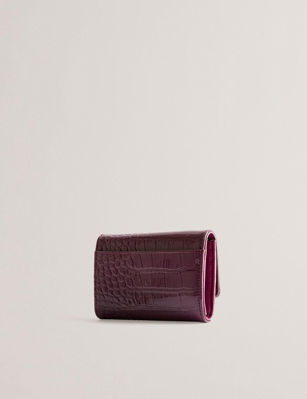 Ted Baker CONILYA - Croc Texture Fold Over Coin Women Purses Maroon | UAE  72960-NJBA
