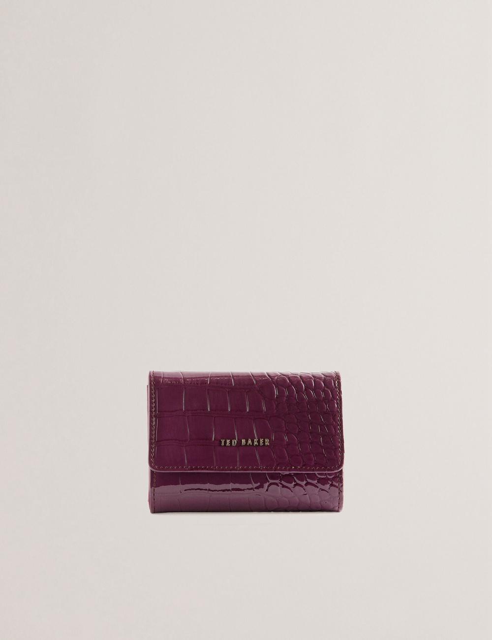 Ted Baker CONILYA - Croc Texture Fold Over Coin Women Purses Maroon | UAE  72960-NJBA