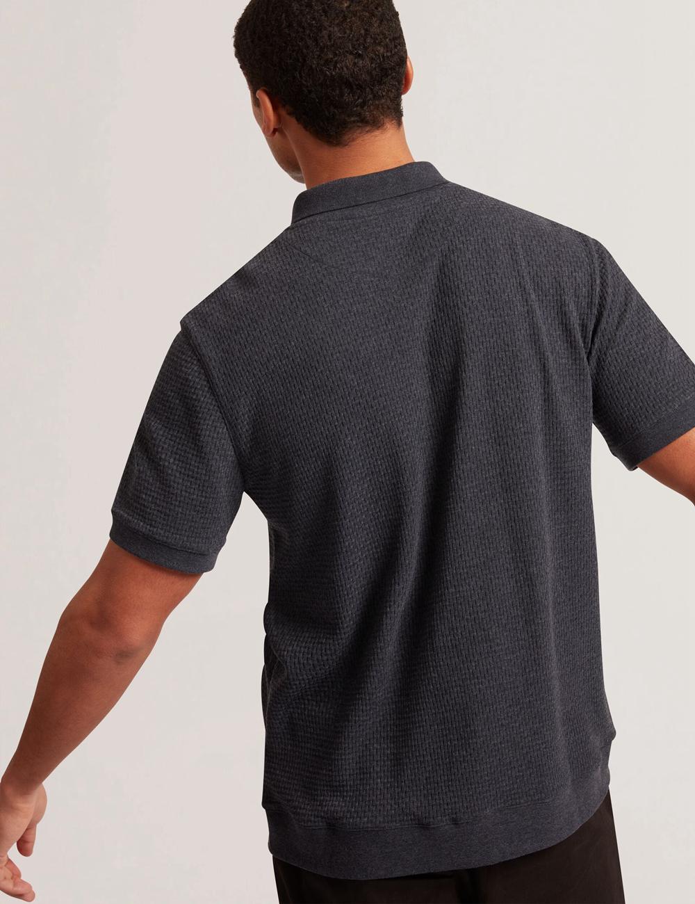 Ted Baker CONNYR - Short Sleeve Button Through Men Polos Shirts Navy | UAE  36517-CGUR