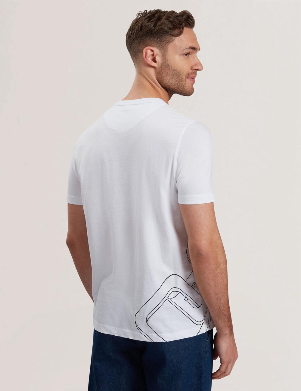 Ted Baker CRAIGEY - Logo Graphic Crew Neck Cotton Men T-Shirts White | UAE  06798-MNKD