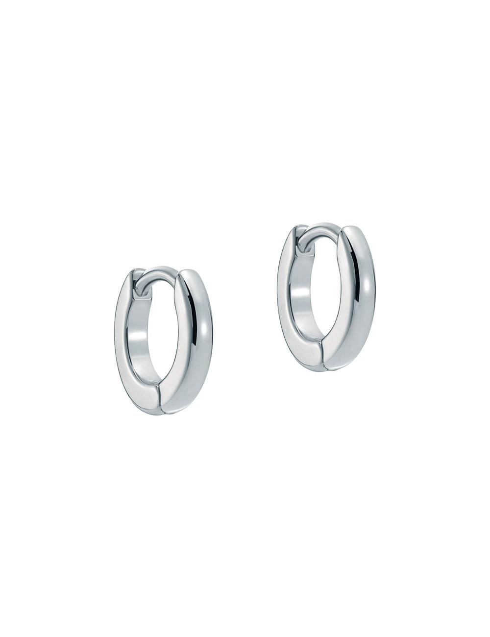 Ted Baker CRISETE - Engraved Logo Huggie Hoop Women Earrings Silver | UAE  92715-TJUH