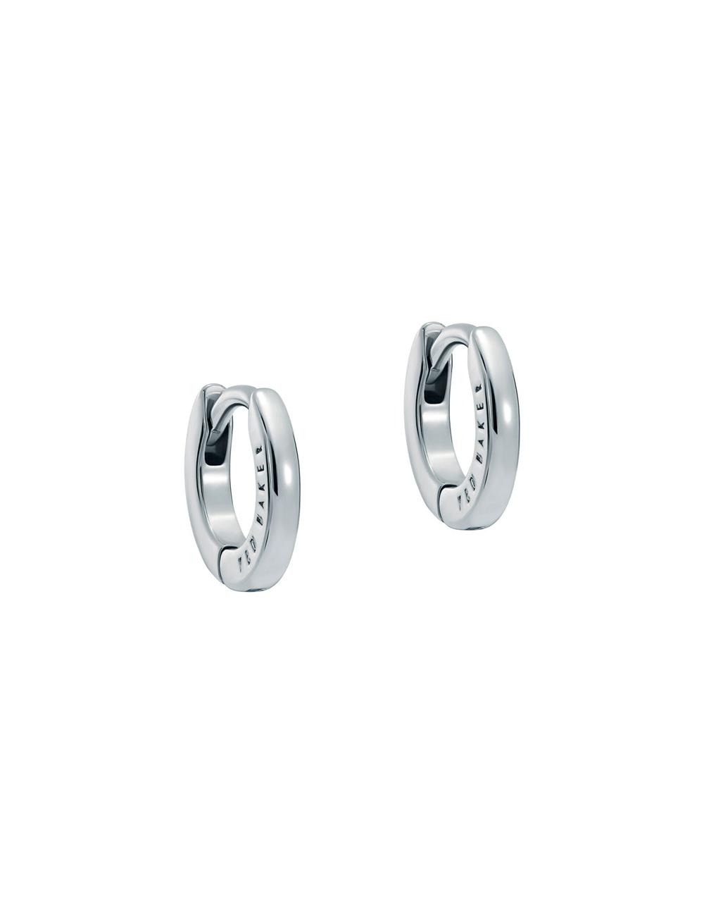 Ted Baker CRISETE - Engraved Logo Huggie Hoop Women Earrings Silver | UAE  92715-TJUH