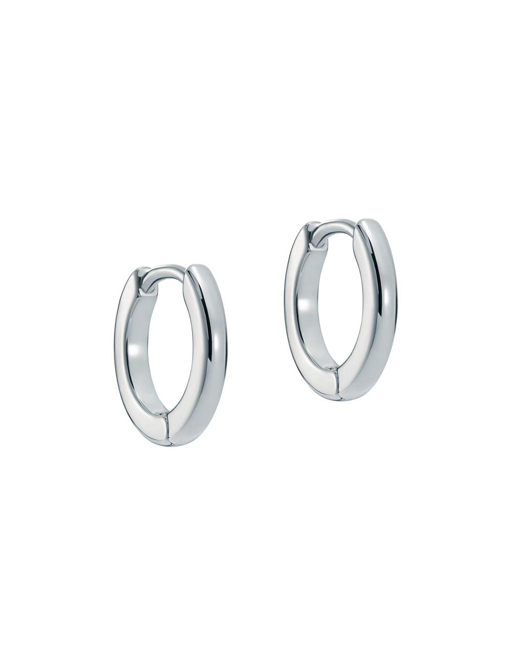 Ted Baker CRISLIE - Engraved Logo Small Hoop Women Earrings Silver | UAE  25063-KYTQ