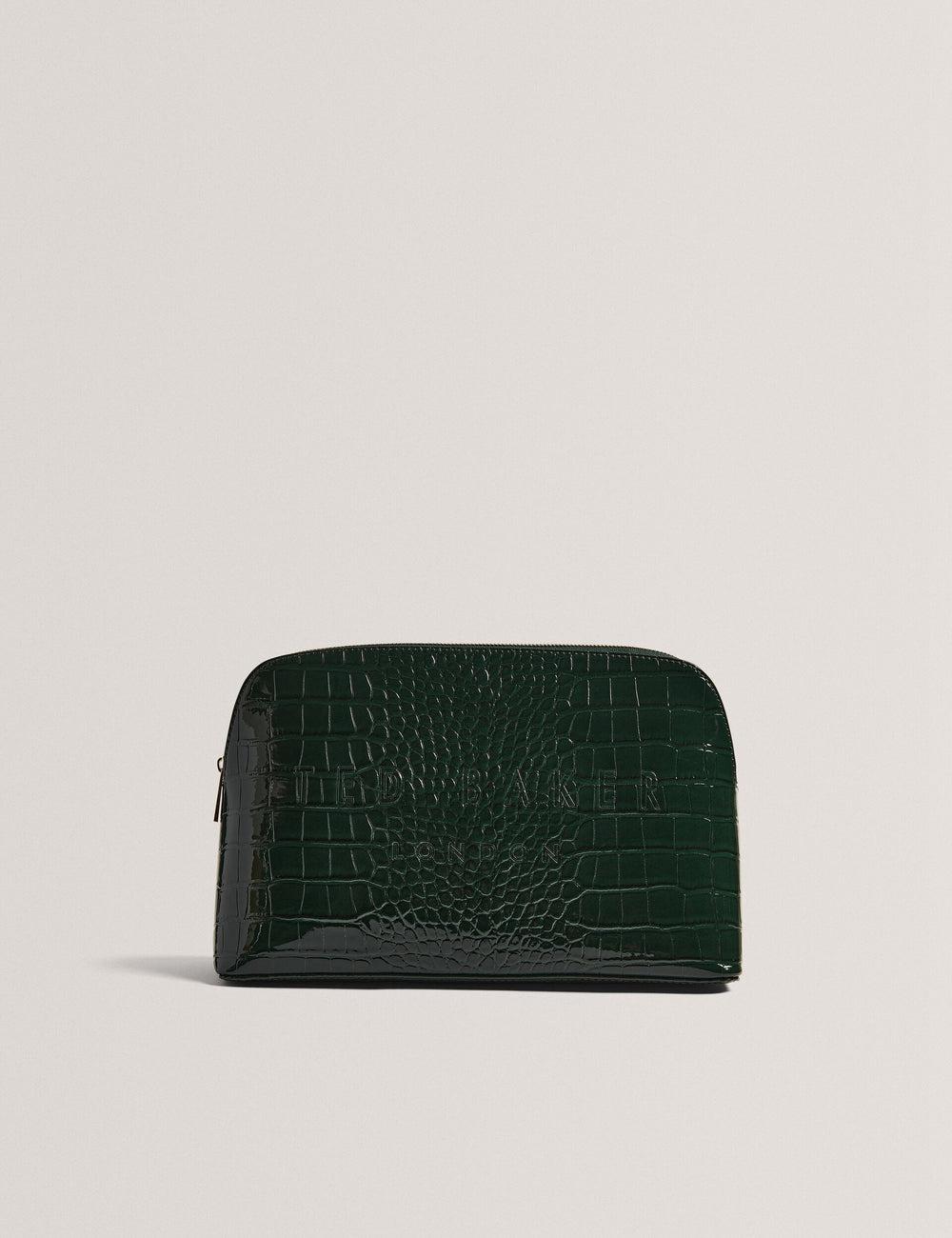 Ted Baker CROCANA - Croc Texture Faux Leather Women Wash Bags Mid-Green | UAE  82105-GRDC