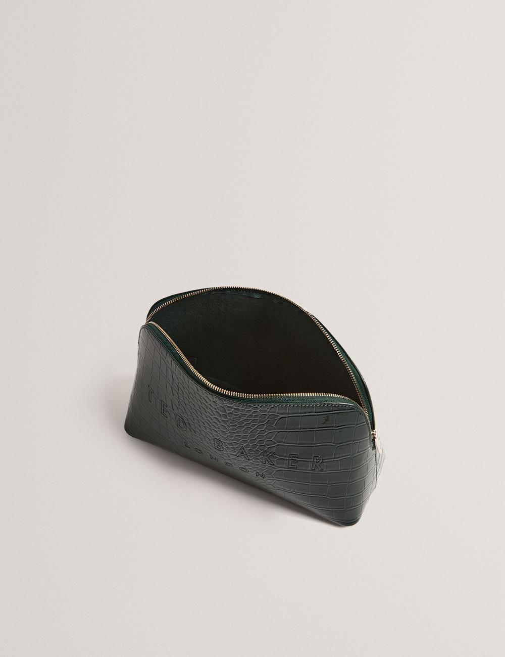 Ted Baker CROCANA - Croc Texture Faux Leather Women Wash Bags Mid-Green | UAE  82105-GRDC