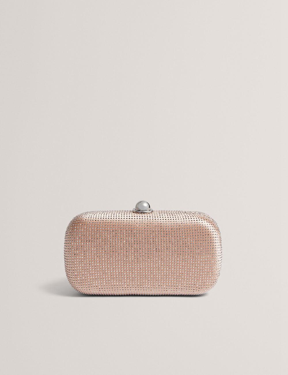 Ted Baker CRYZELA - Crystal Embellished Satin Hard Women Clutch Bag Pink | UAE  03126-RCLO