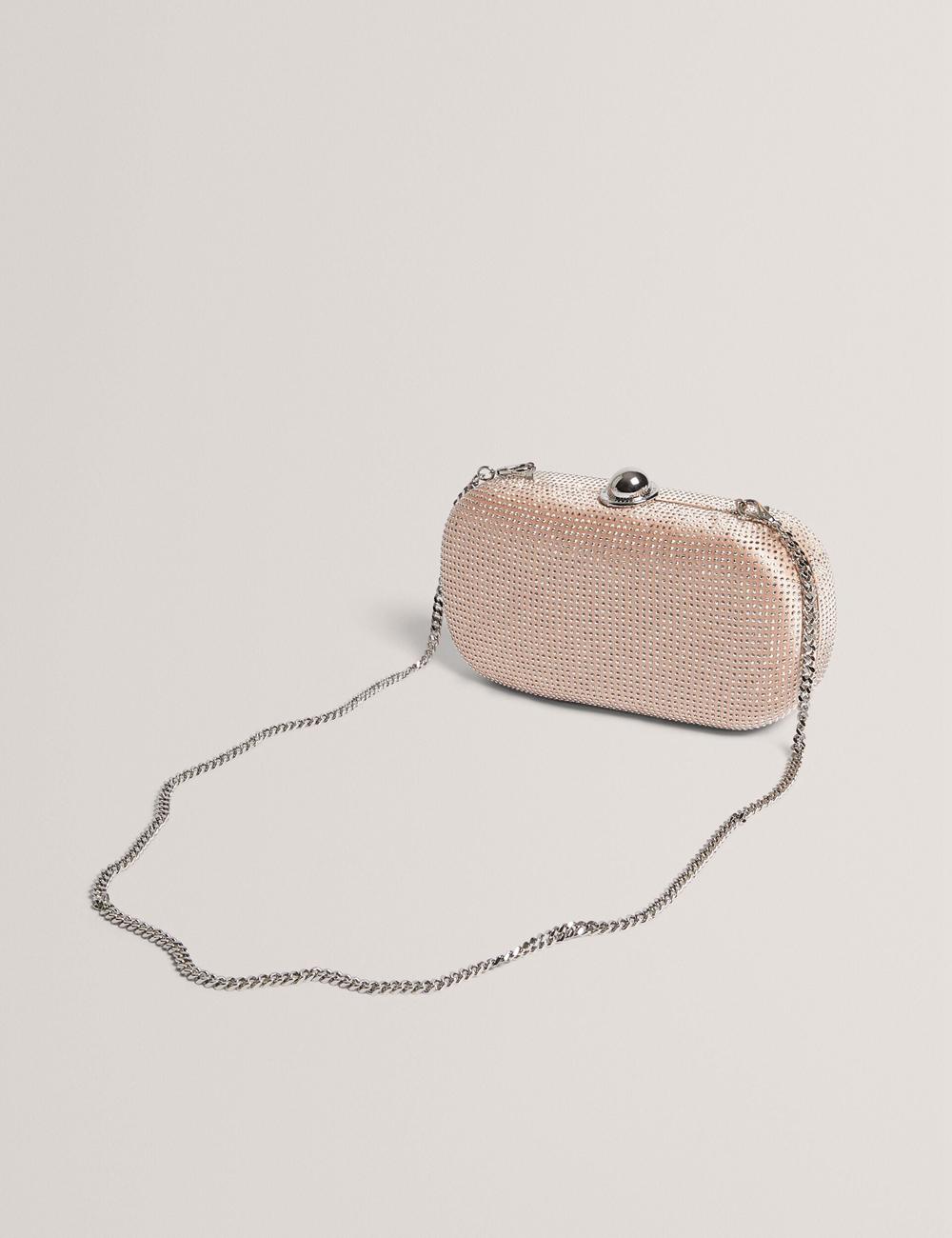 Ted Baker CRYZELA - Crystal Embellished Satin Hard Women Clutch Bag Pink | UAE  03126-RCLO