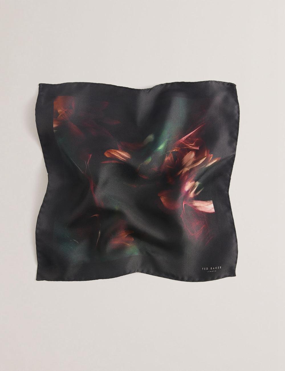 Ted Baker DALLASE - Smokey Floral Print Silk Pocket Men Pocket Squares Black | UAE  48916-NPBH