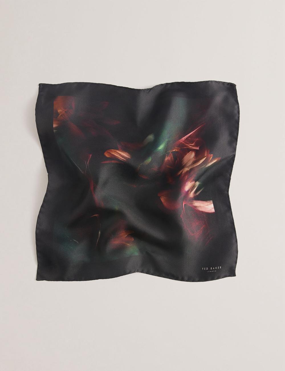 Ted Baker DALLASE - Smokey Floral Print Silk Pocket Men Pocket Squares Black | UAE  48916-NPBH