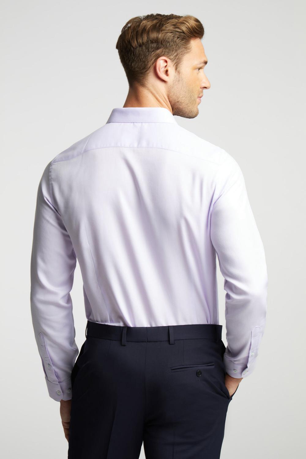 Ted Baker DALTON - Dobby Textured Cotton Slim Fit Men Formal Shirts Lilac | UAE  85670-CQDM