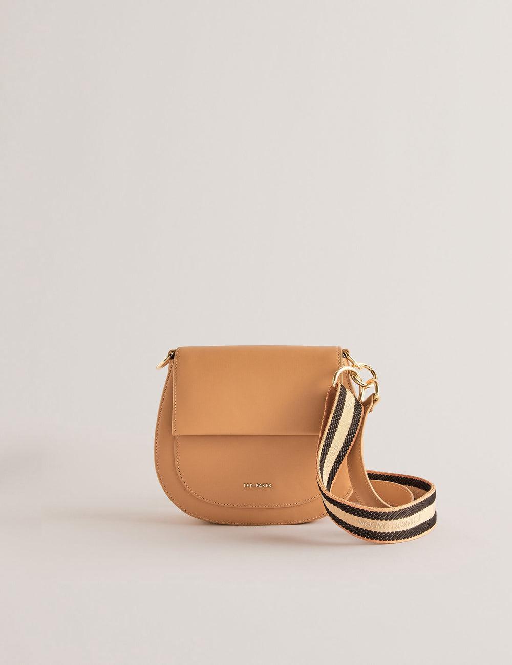 Ted Baker DARCELL - Leather Webbing Crossbody Satchel Women Satchel Bags Taupe | UAE  91780-ARJH