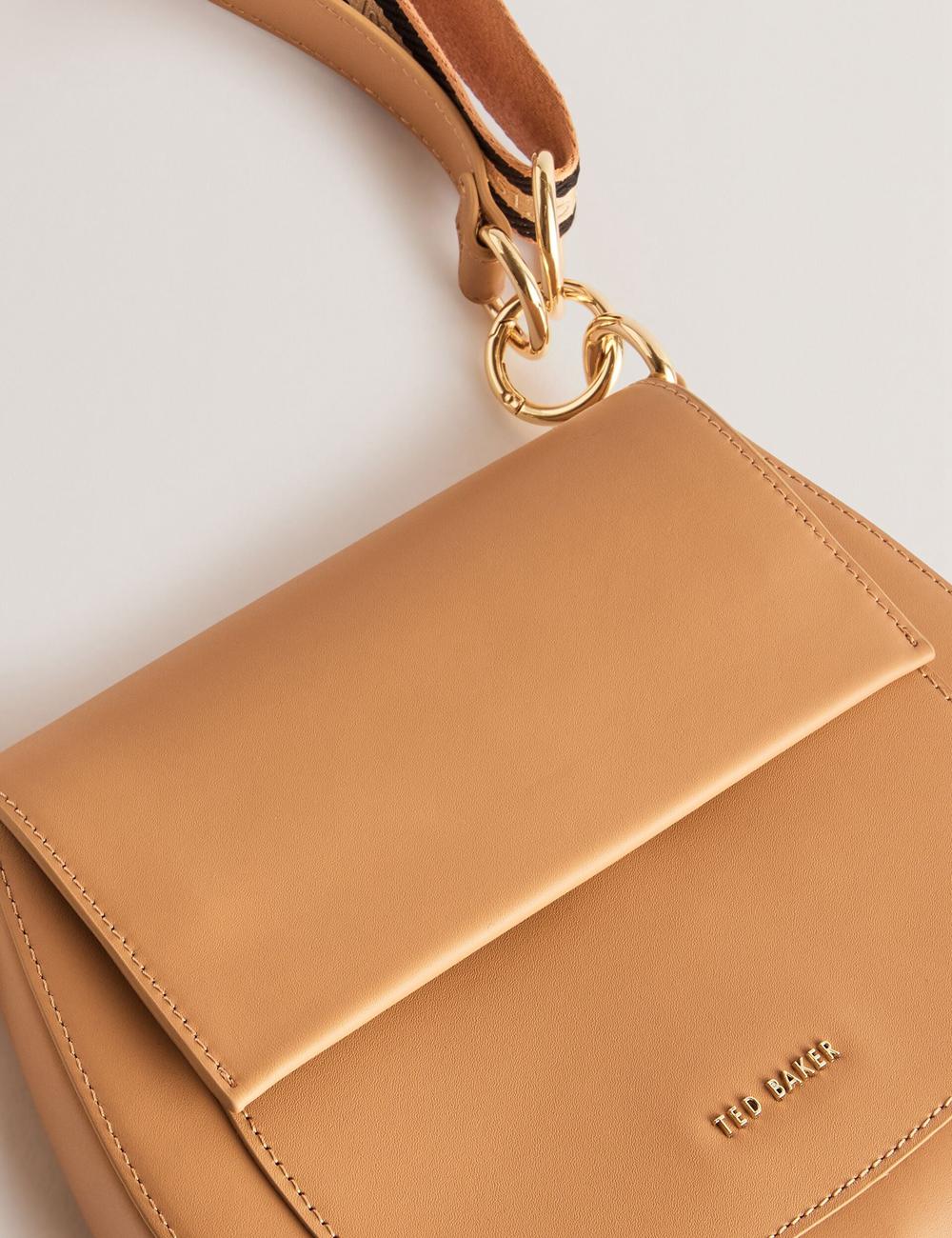 Ted Baker DARCELL - Leather Webbing Crossbody Satchel Women Satchel Bags Taupe | UAE  91780-ARJH
