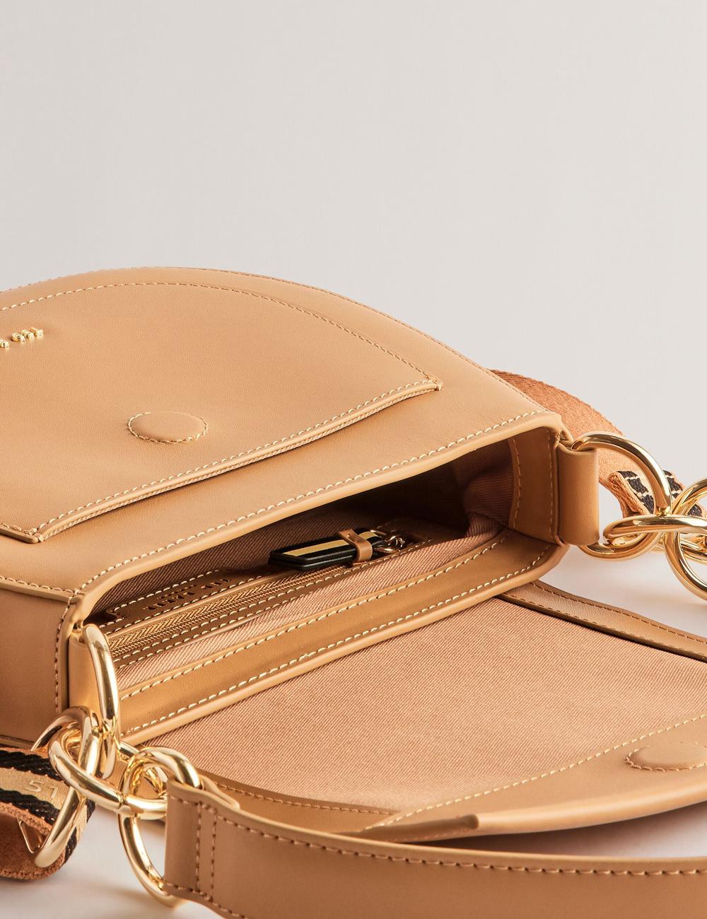 Ted Baker DARCELL - Leather Webbing Crossbody Satchel Women Satchel Bags Taupe | UAE  91780-ARJH