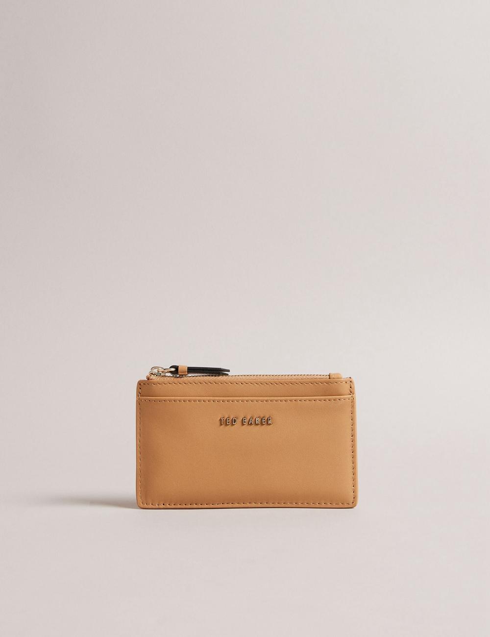 Ted Baker DARCENA - Branded Leather Zip Coin Women Purses Taupe | UAE  16857-NORW