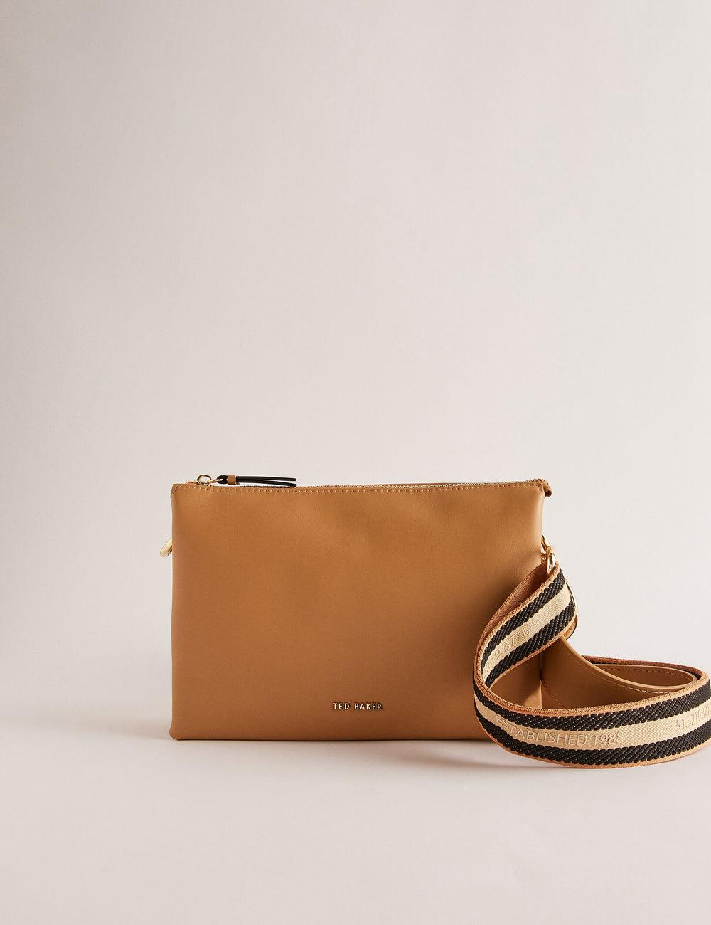 Ted Baker DARCEYY - Leather With Webbing Strap Women Crossbody Bags Taupe | UAE  91508-SCJE