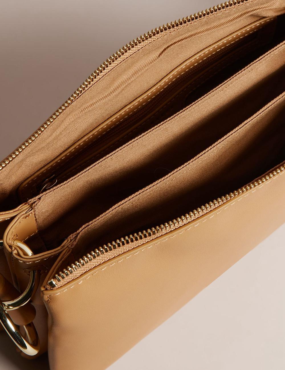Ted Baker DARCEYY - Leather With Webbing Strap Women Crossbody Bags Taupe | UAE  91508-SCJE