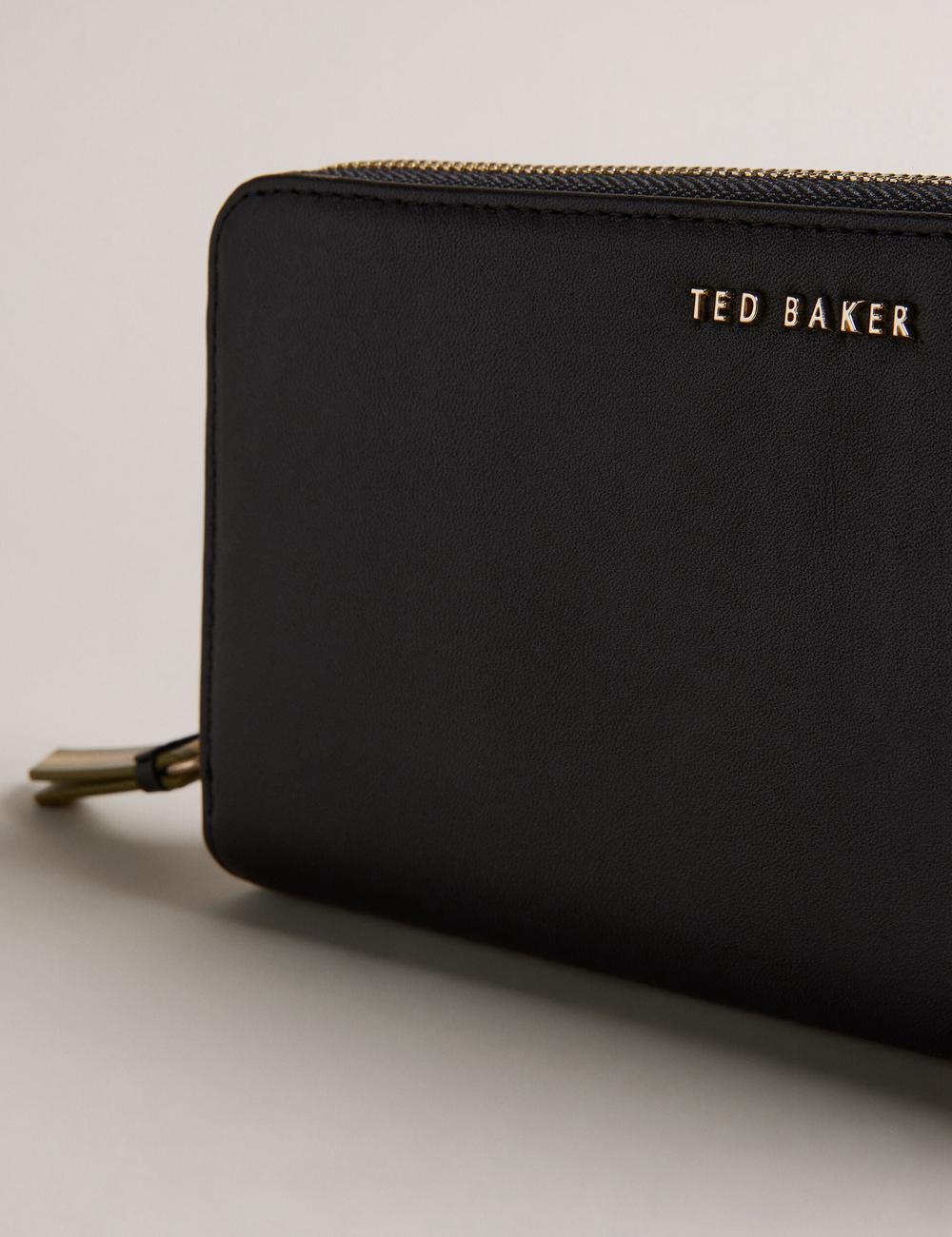 Ted Baker DARCIEA - Smooth Leather Zip Around Large Women Purses Black | UAE  13569-RCYF