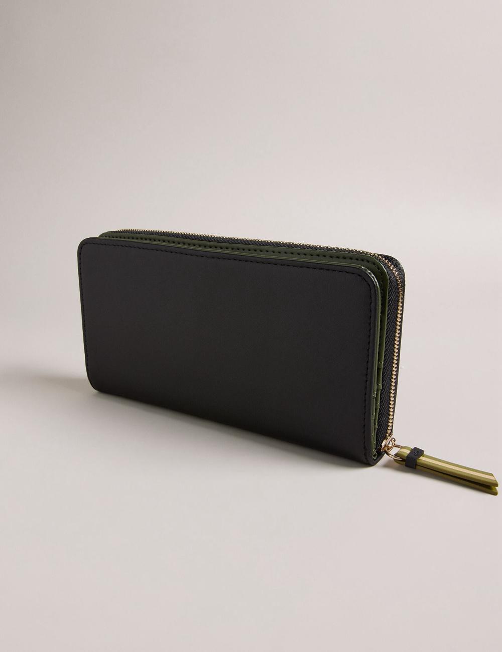 Ted Baker DARCIEA - Smooth Leather Zip Around Large Women Purses Black | UAE  13569-RCYF