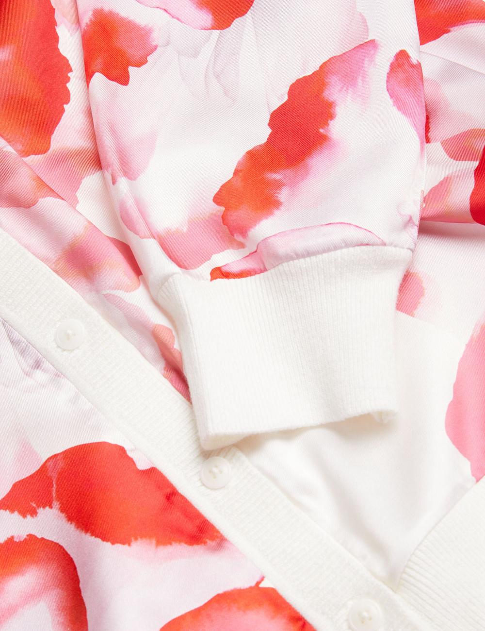 Ted Baker DARCIYY - Printed Front 3/4 Sleeve Women Cardigans Ivory | UAE  97280-RNBT