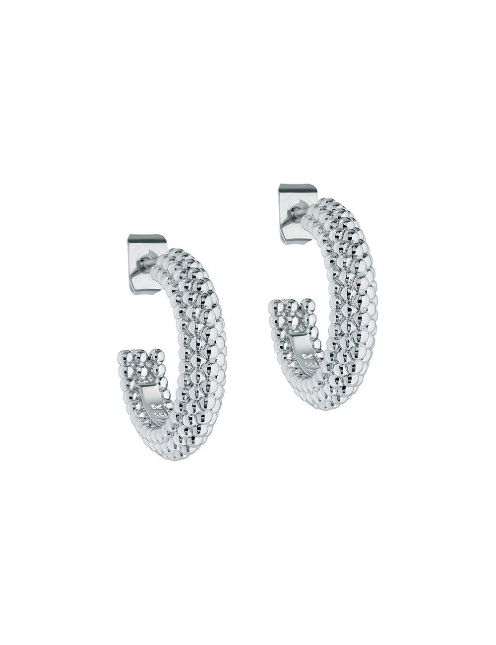 Ted Baker DOTETTA - Dotted Texture Hoop Women Earrings Silver | UAE  73096-EDVJ