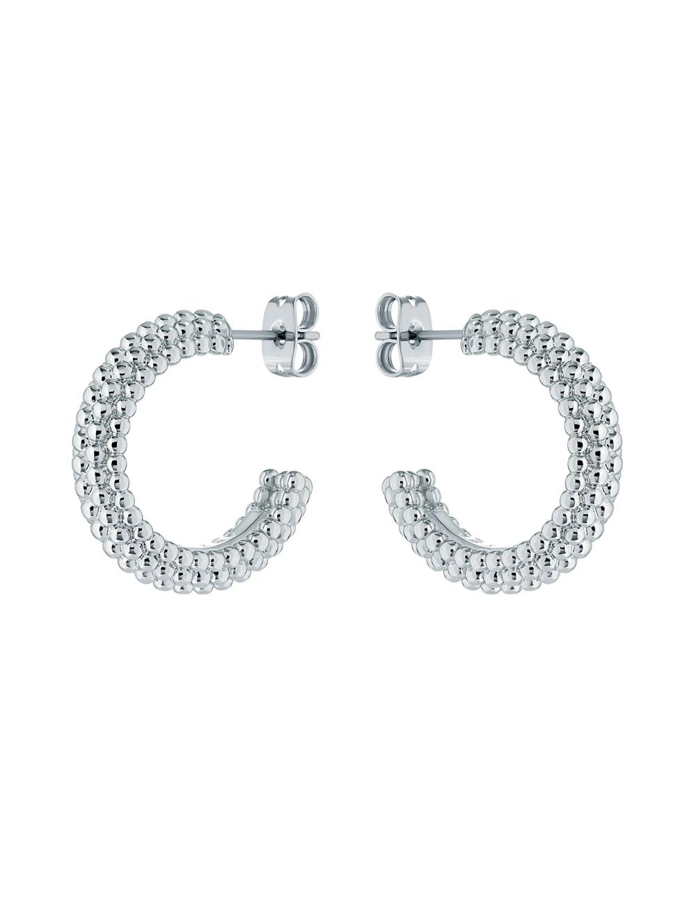 Ted Baker DOTETTA - Dotted Texture Hoop Women Earrings Silver | UAE  73096-EDVJ