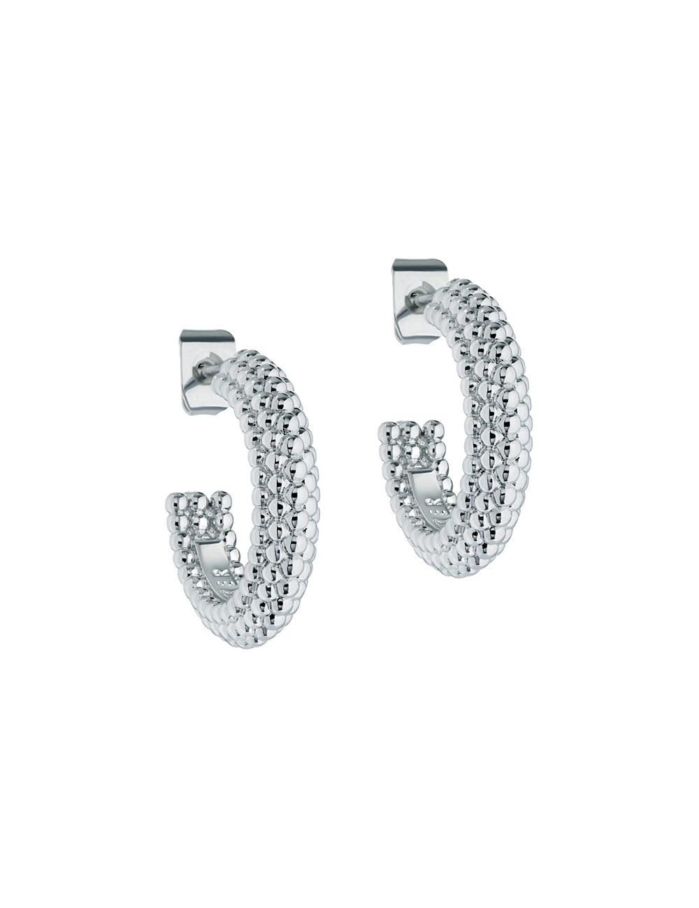 Ted Baker DOTETTA - Dotted Texture Hoop Women Earrings Silver | UAE  73096-EDVJ