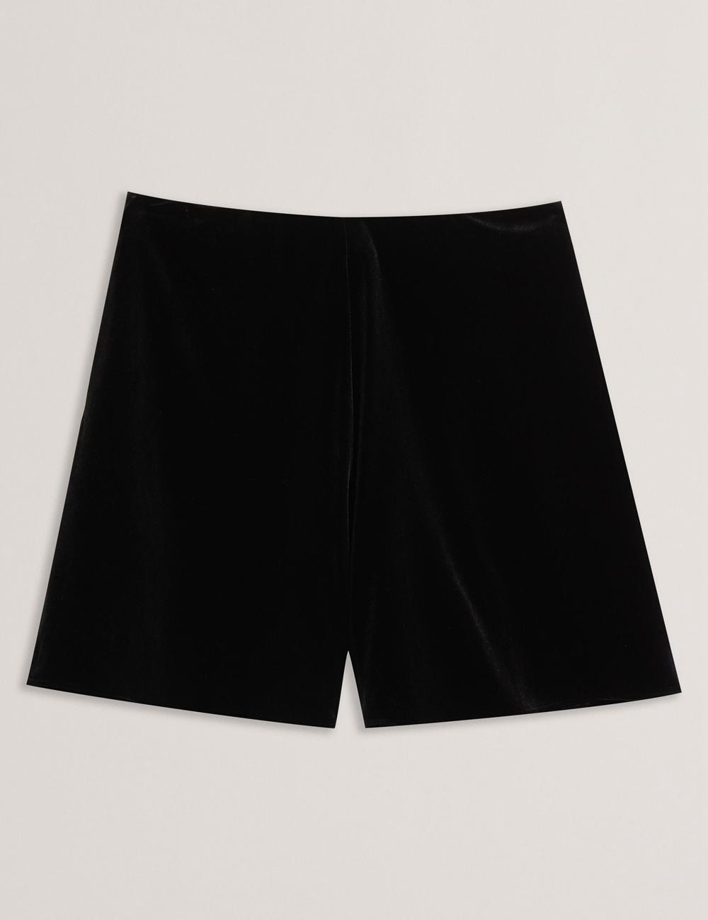 Ted Baker DURVLA - Velvet High Waisted Wide Leg Women Shorts Black | UAE  49260-IMXD