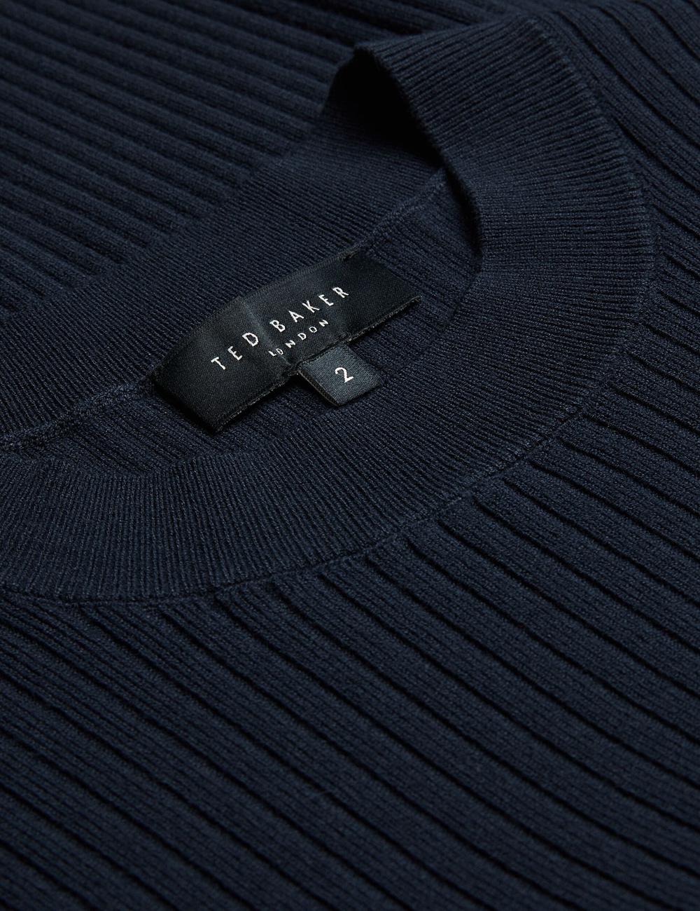 Ted Baker ELLIHAA - Ribbed Knit Half Sleeve Women Tops Navy | UAE  92743-FSWQ