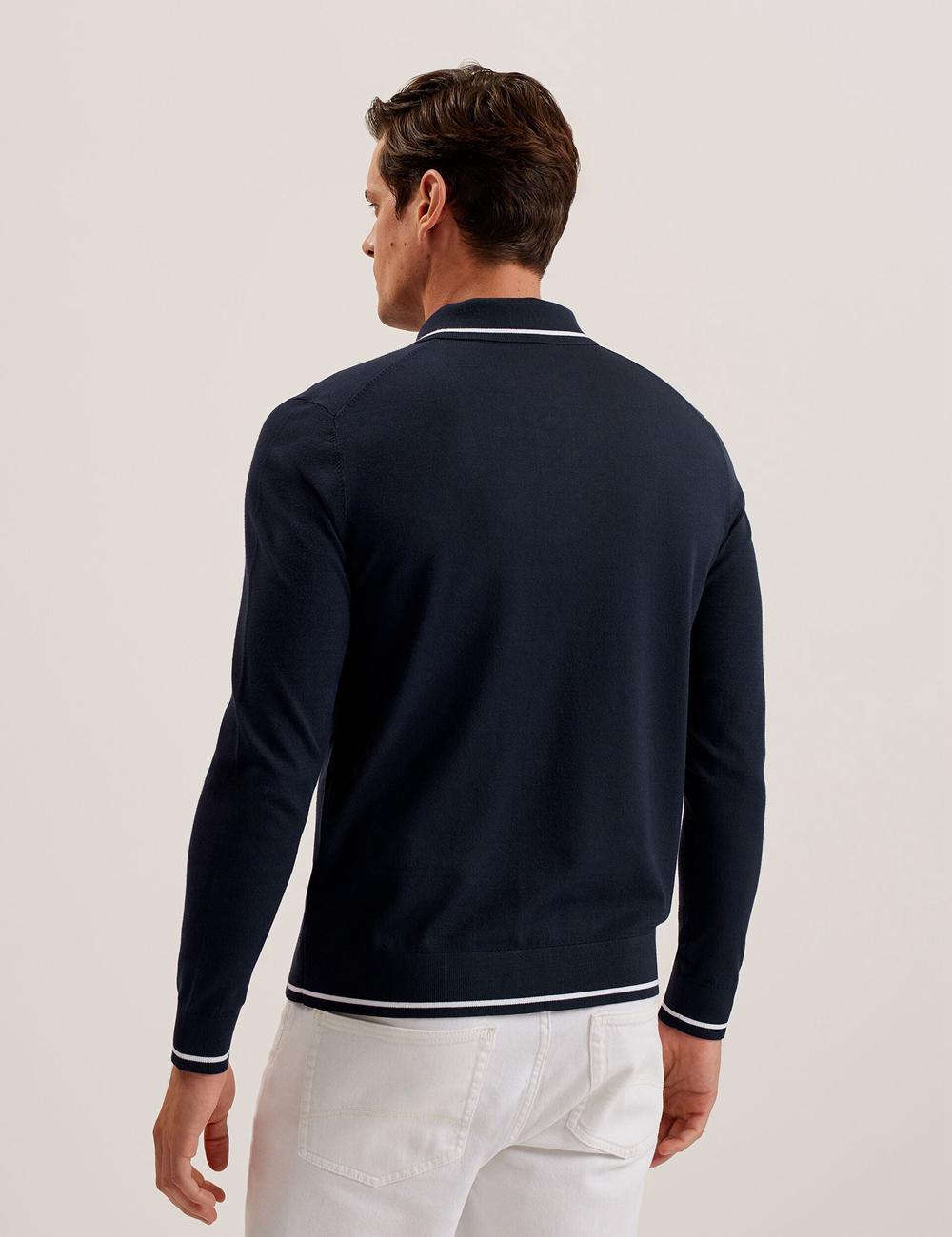 Ted Baker ELMDON LS Diamond Button Through Men Casual Shirts Navy | UAE  35427-ULHK