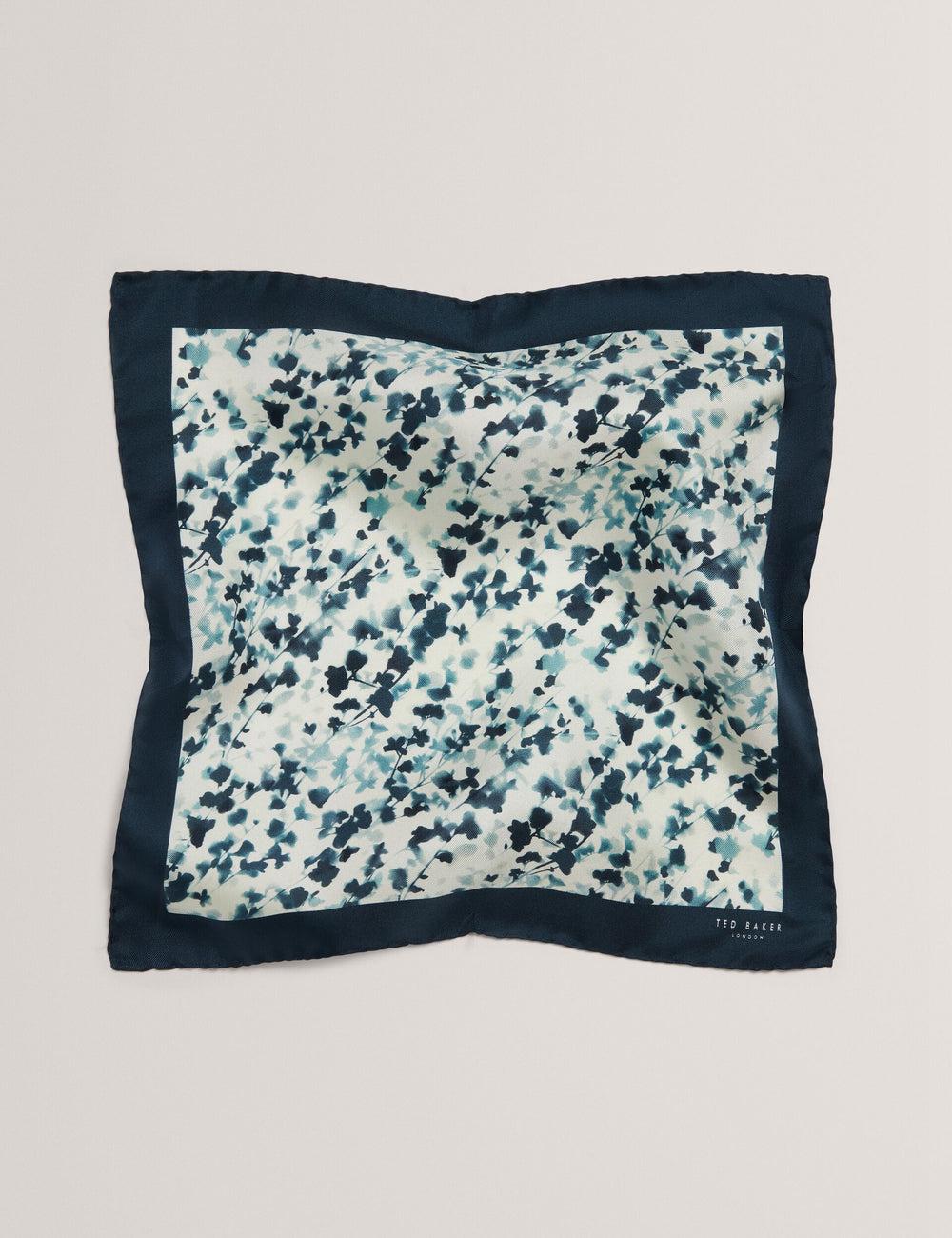 Ted Baker ELMSTEP - Blurred Floral Print Silk Pocket Men Pocket Squares Navy | UAE  23014-CQZM