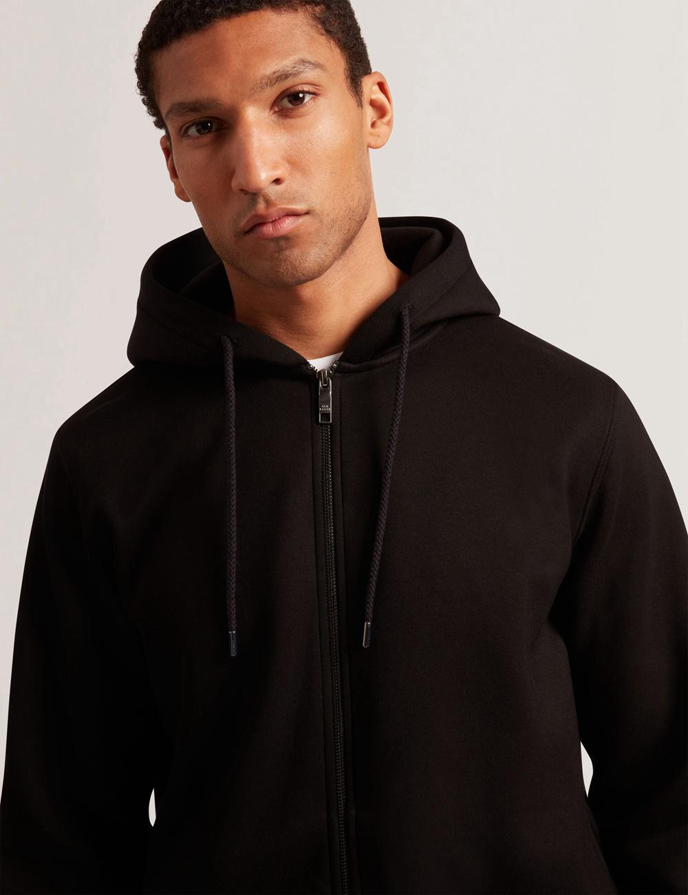 Ted Baker EPIO - Zip Through Neoprene Men Hoodies Black | UAE  31584-PJHC