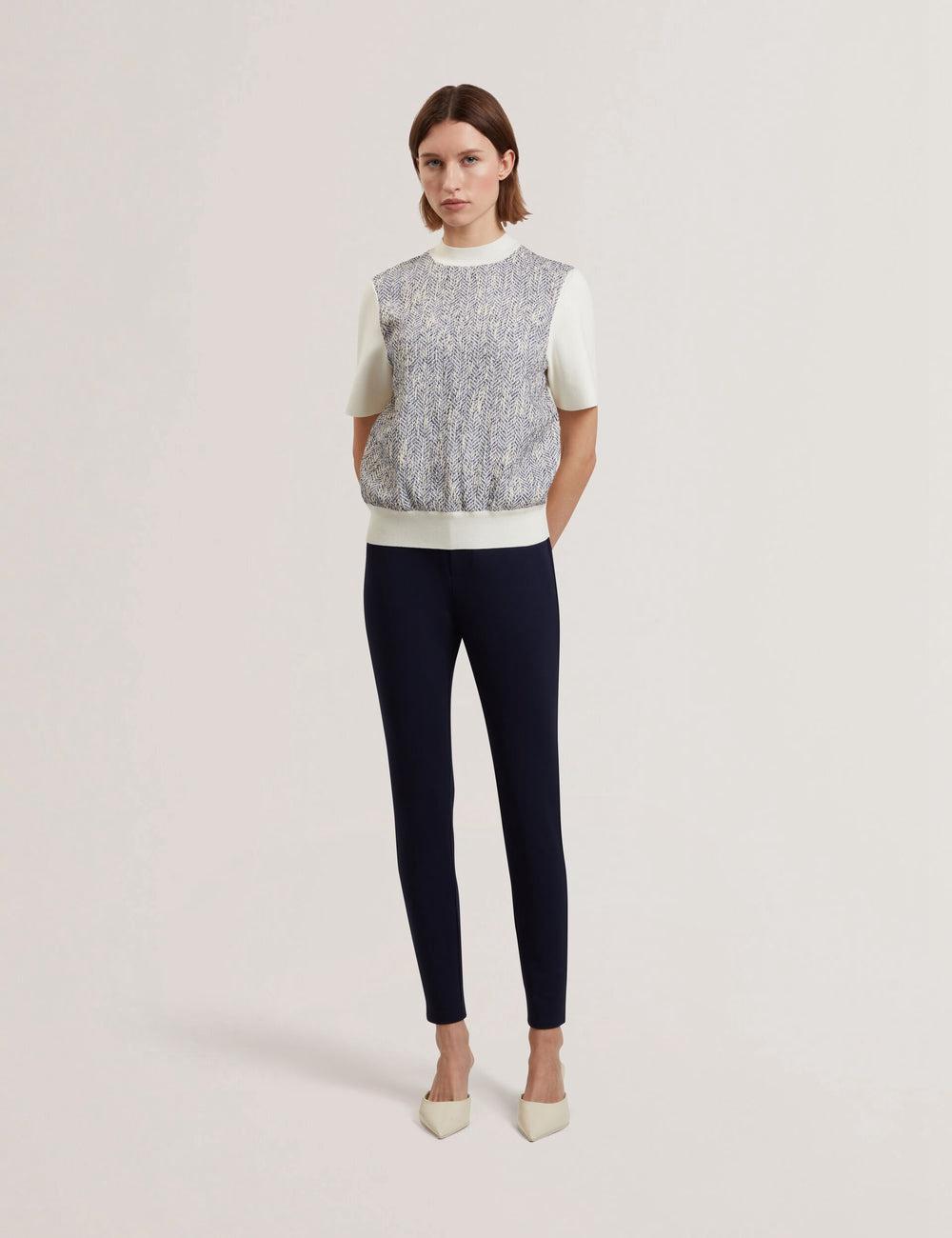 Ted Baker FELINDA - Fly Front Stretchy Women Leggings Navy | UAE  64571-FJXH
