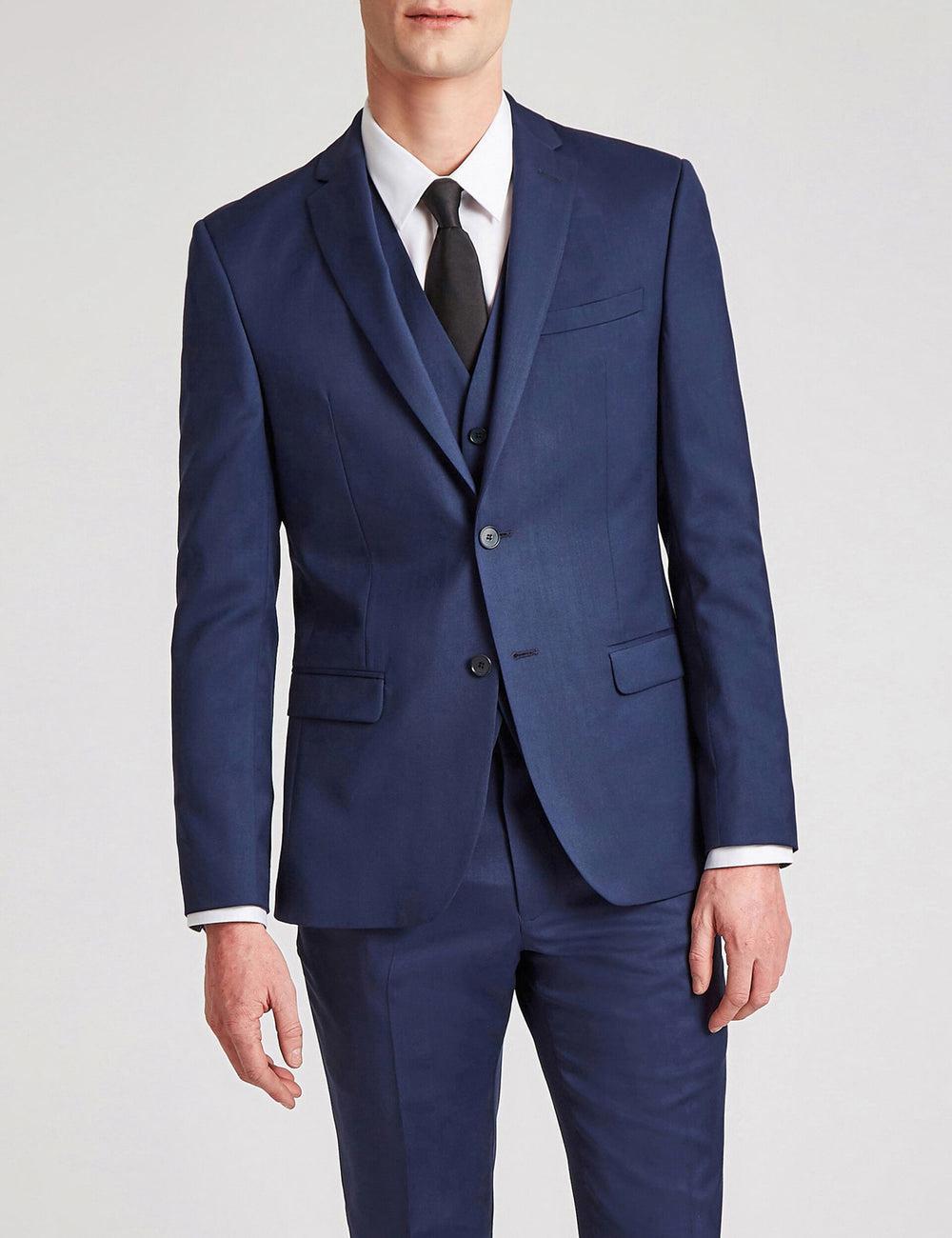 Ted Baker FINLAYJS - Twill Wool Slim Fit Suit Men Jackets Blue | UAE  50367-UVKF