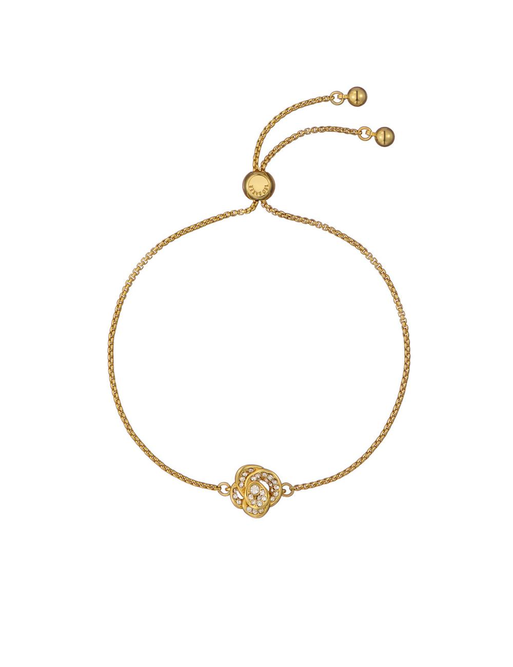 Ted Baker FLORINA - Crystal Flower Adjustable Women Bracelets Gold | UAE  50941-SLQK