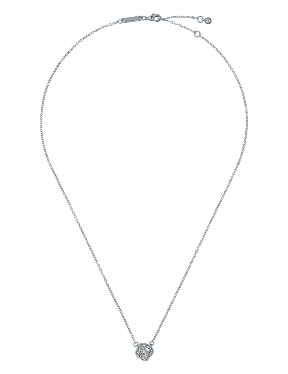 Ted Baker FLORITA - Crystal Flower Pendant Women Necklaces Silver | UAE  27396-QAXN