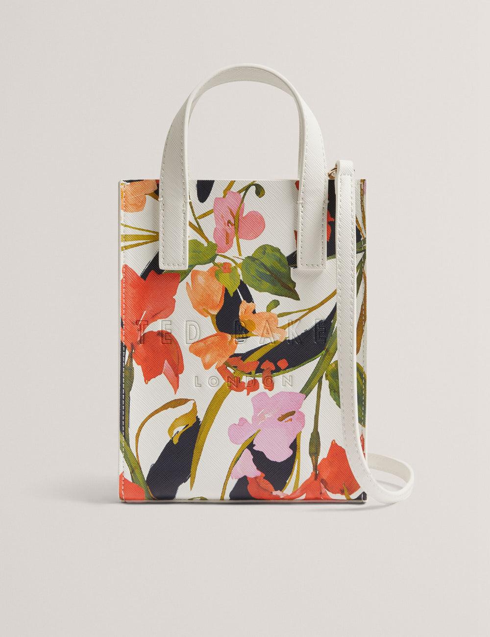 Ted Baker FLOWEIA - Floral Faux Leather Mini Women Tote Bags Cream | UAE  25407-ABGW