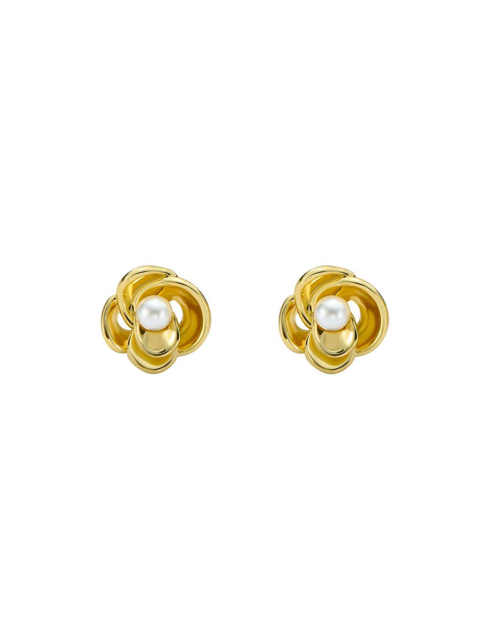 Ted Baker FLO - Pearl Flower Stud Women Earrings Gold | UAE  51802-RFAM