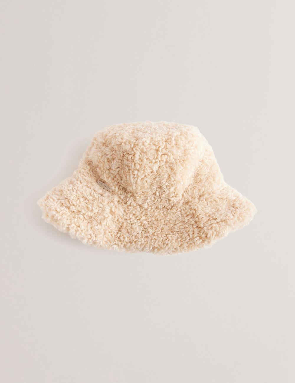 Ted Baker FLUFFYI - Faux Shearling Wide Brim Women Bucket Hats Natural | UAE  19648-KMVW